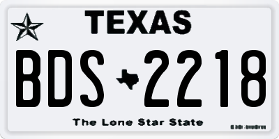 TX license plate BDS2218