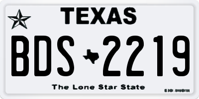 TX license plate BDS2219
