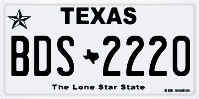 TX license plate BDS2220