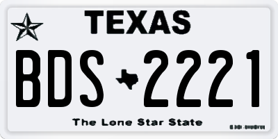 TX license plate BDS2221