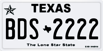 TX license plate BDS2222
