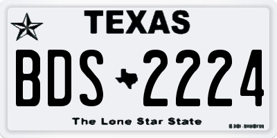 TX license plate BDS2224
