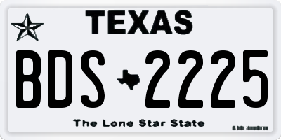 TX license plate BDS2225