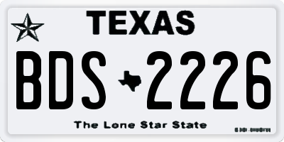 TX license plate BDS2226