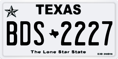 TX license plate BDS2227