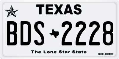 TX license plate BDS2228