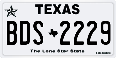 TX license plate BDS2229