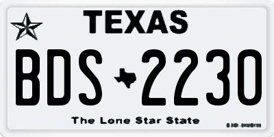 TX license plate BDS2230