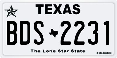 TX license plate BDS2231