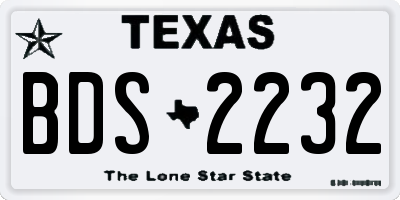 TX license plate BDS2232