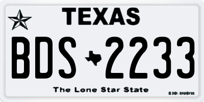 TX license plate BDS2233