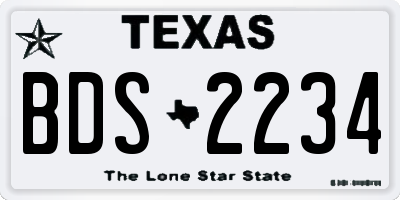 TX license plate BDS2234