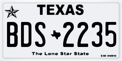 TX license plate BDS2235
