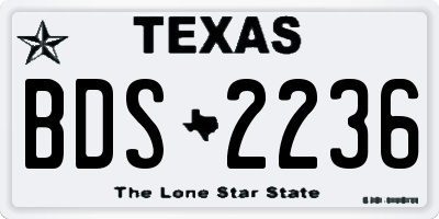TX license plate BDS2236