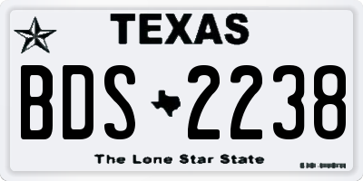 TX license plate BDS2238