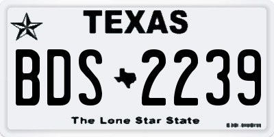 TX license plate BDS2239