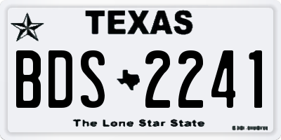 TX license plate BDS2241