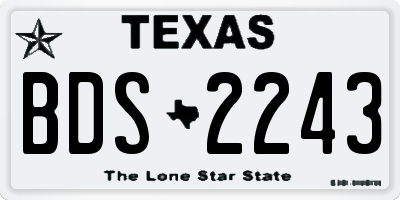 TX license plate BDS2243