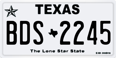 TX license plate BDS2245