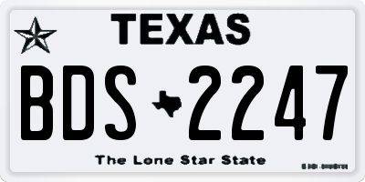 TX license plate BDS2247