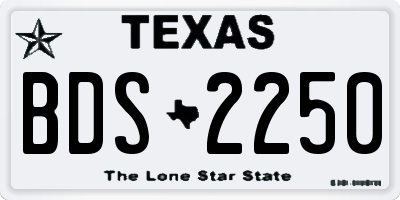 TX license plate BDS2250
