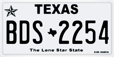 TX license plate BDS2254