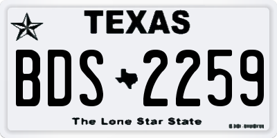 TX license plate BDS2259