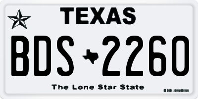 TX license plate BDS2260