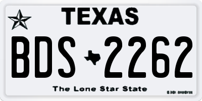 TX license plate BDS2262