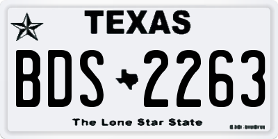 TX license plate BDS2263