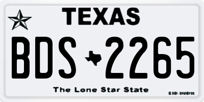 TX license plate BDS2265
