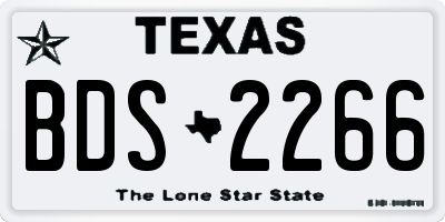 TX license plate BDS2266