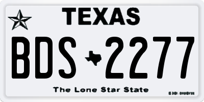 TX license plate BDS2277