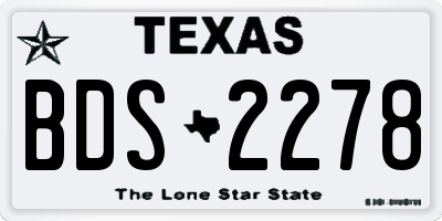 TX license plate BDS2278