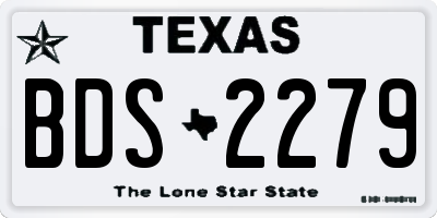 TX license plate BDS2279