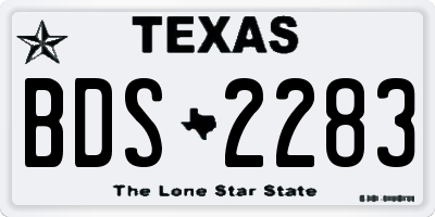 TX license plate BDS2283