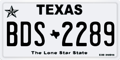 TX license plate BDS2289