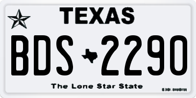 TX license plate BDS2290