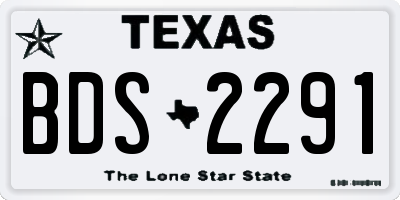 TX license plate BDS2291
