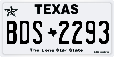 TX license plate BDS2293