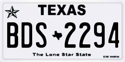 TX license plate BDS2294