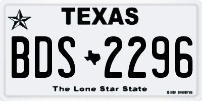 TX license plate BDS2296