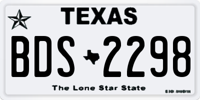 TX license plate BDS2298