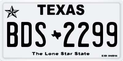 TX license plate BDS2299