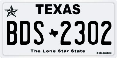 TX license plate BDS2302