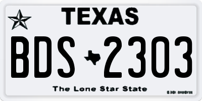 TX license plate BDS2303