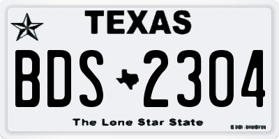 TX license plate BDS2304
