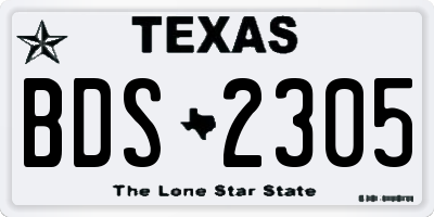 TX license plate BDS2305