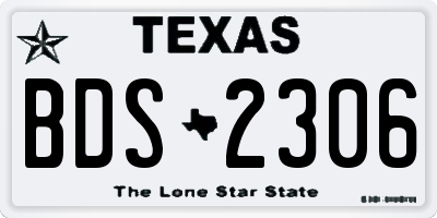 TX license plate BDS2306