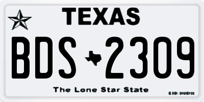 TX license plate BDS2309